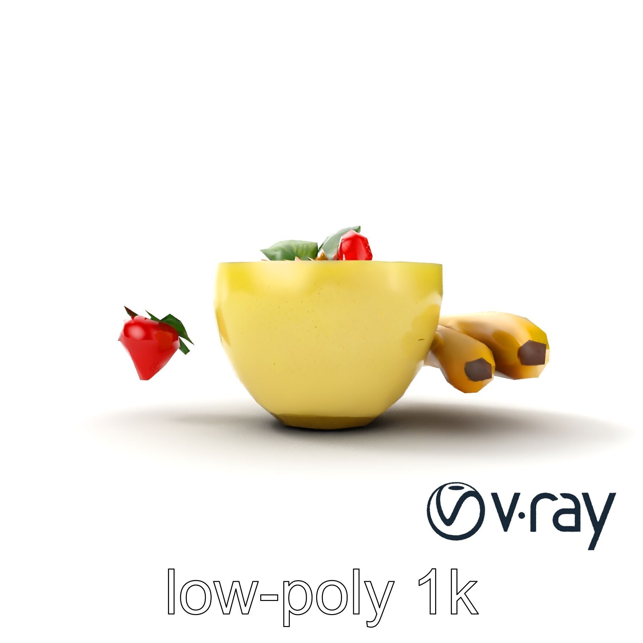 Tropical Smoothie Bowl 3D model pack Low-poly 3D model_25