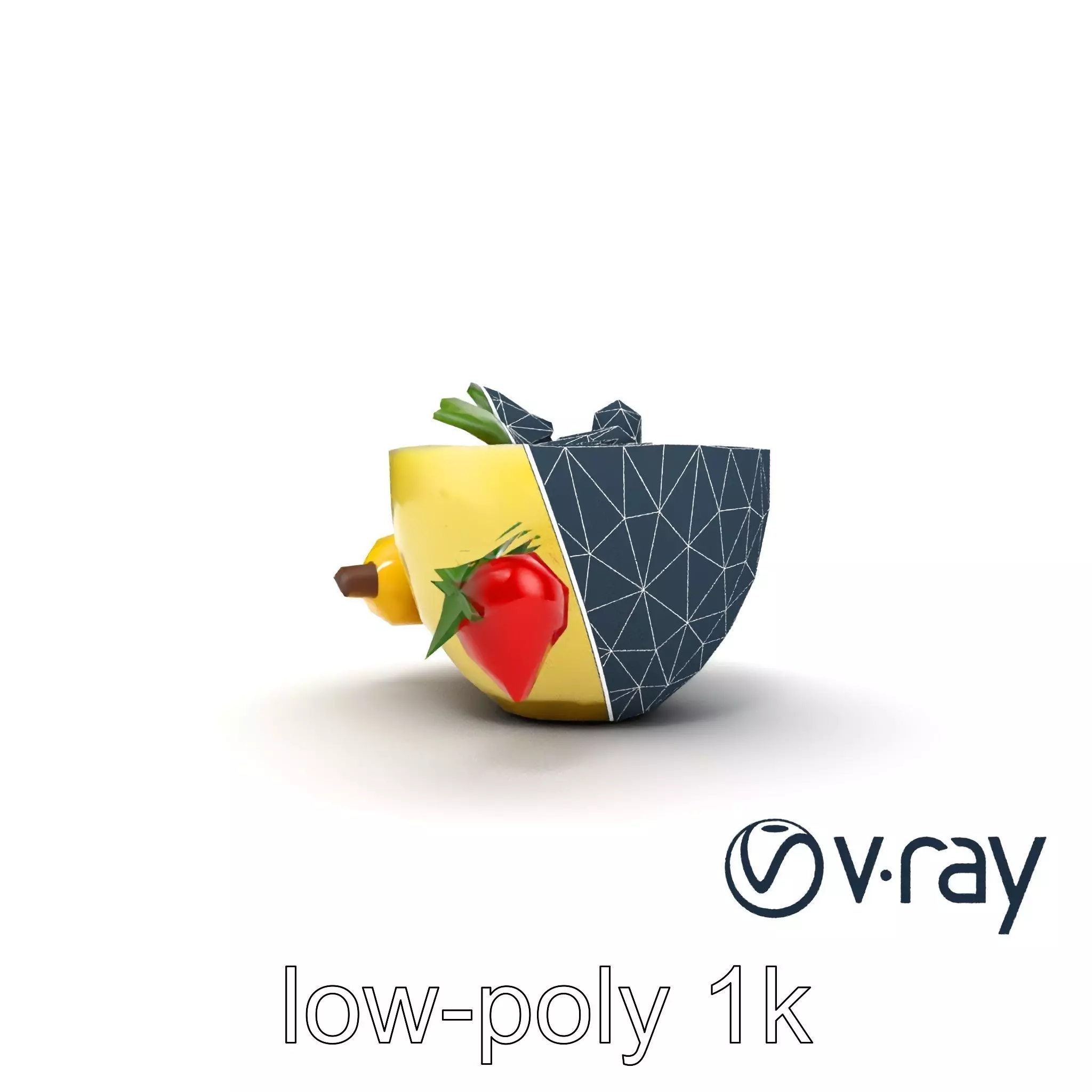 Tropical Smoothie Bowl 3D model pack Low-poly 3D model_0