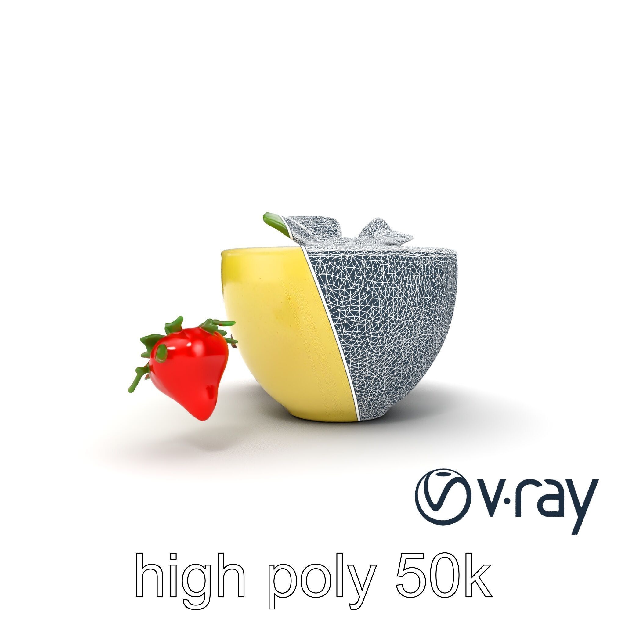 Tropical Smoothie Bowl 3D model pack Low-poly 3D model_21