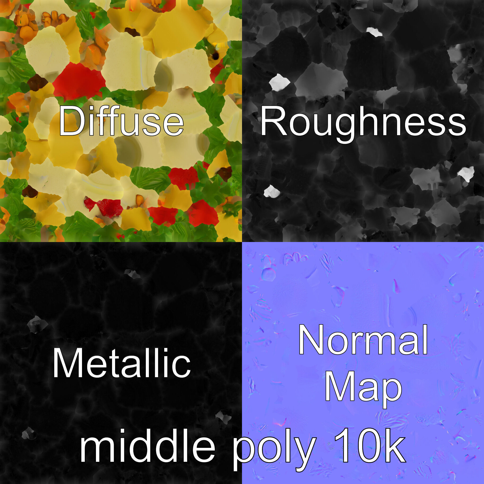 Tropical Smoothie Bowl 3D model pack Low-poly 3D model_4