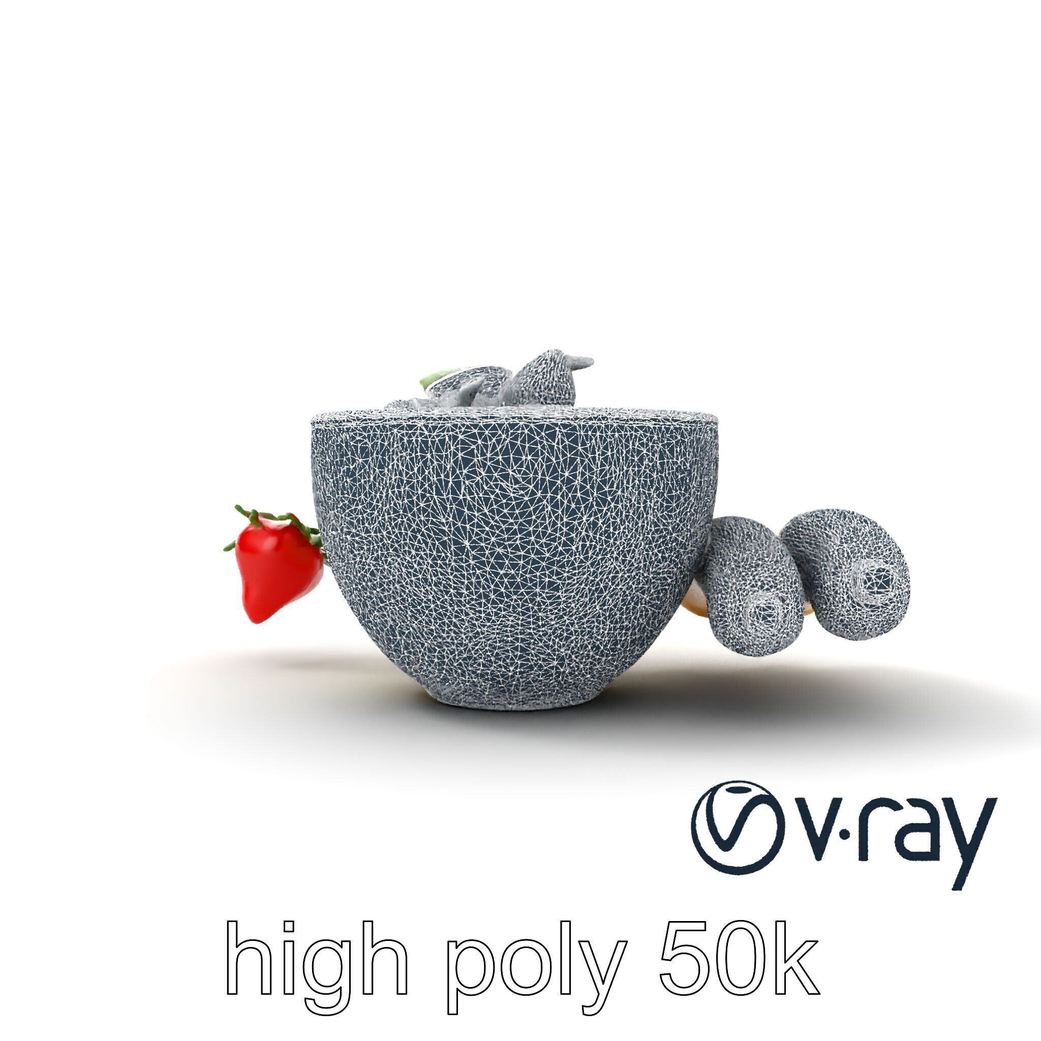 Tropical Smoothie Bowl 3D model pack Low-poly 3D model_32