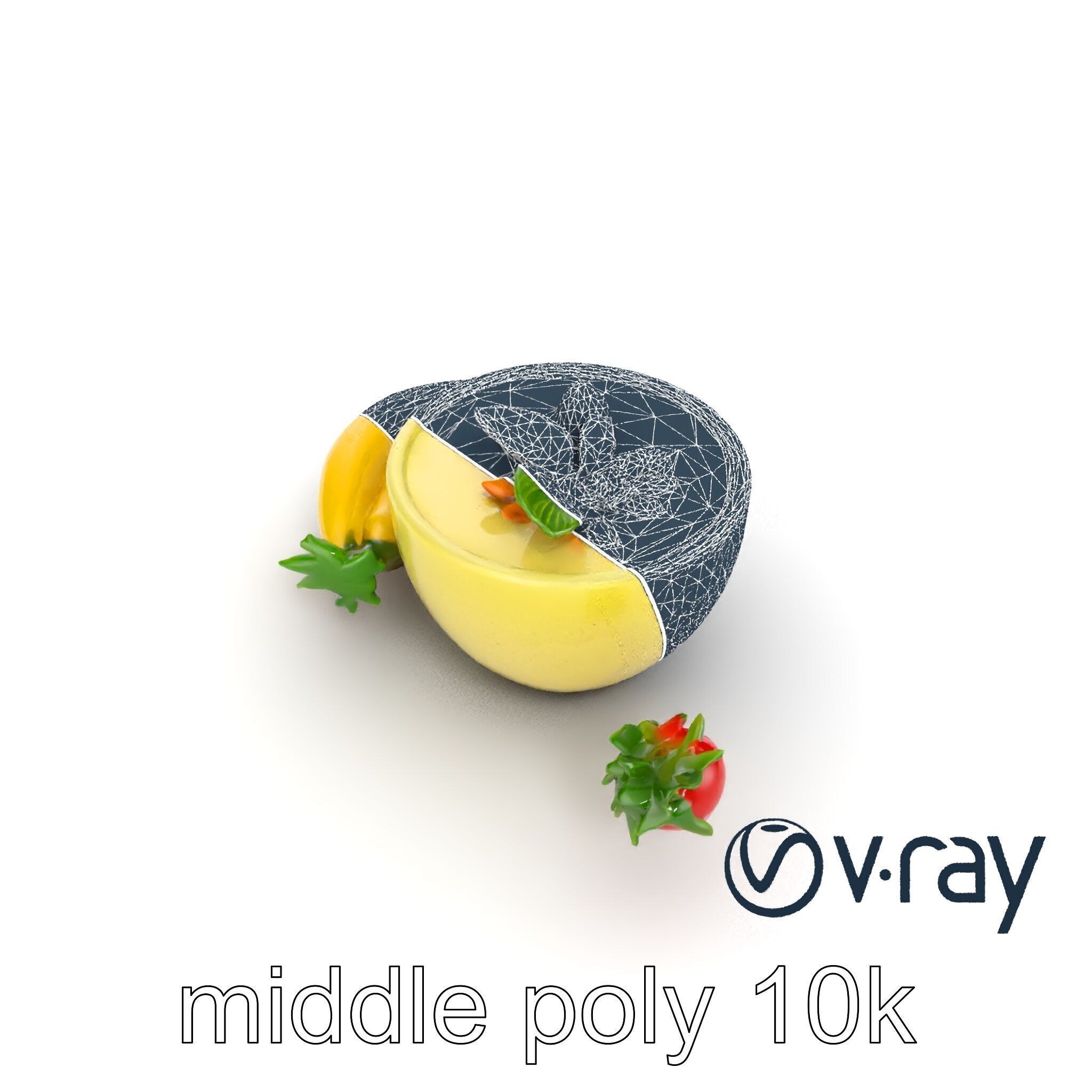 Tropical Smoothie Bowl 3D model pack Low-poly 3D model_30