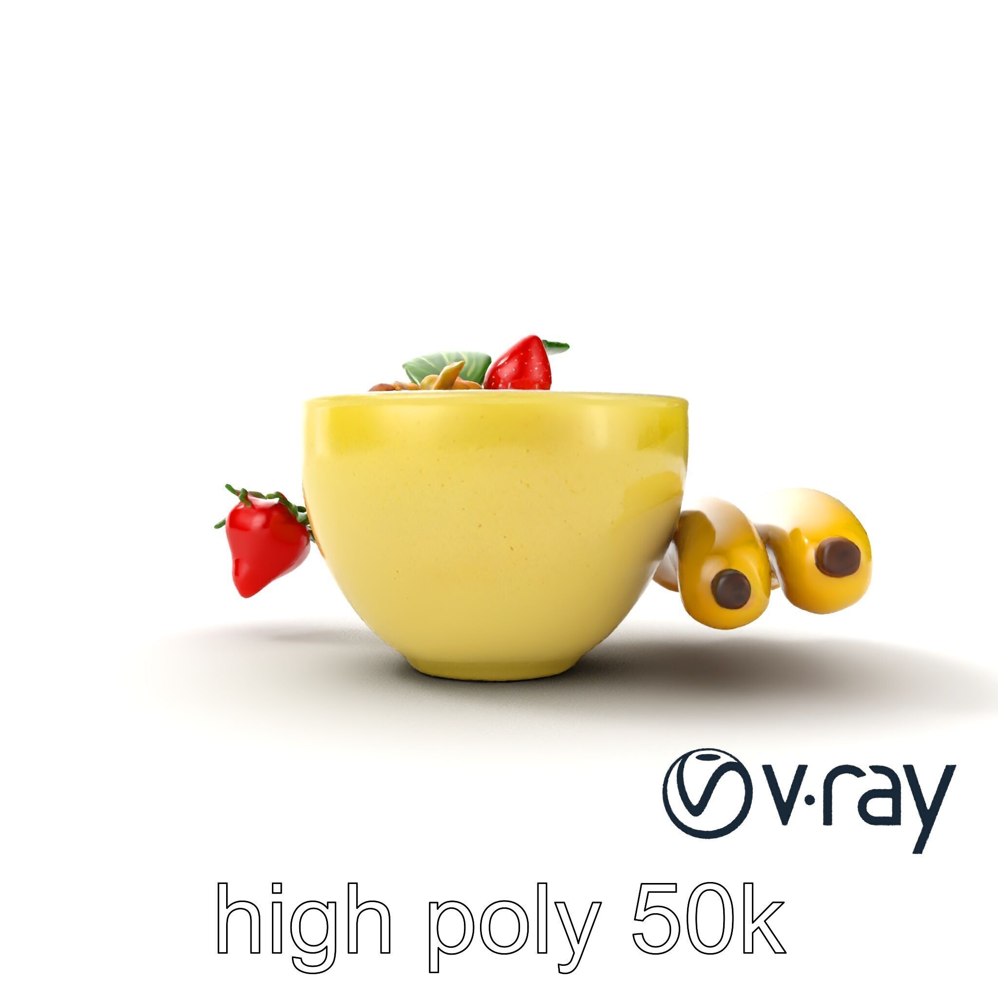 Tropical Smoothie Bowl 3D model pack Low-poly 3D model_23
