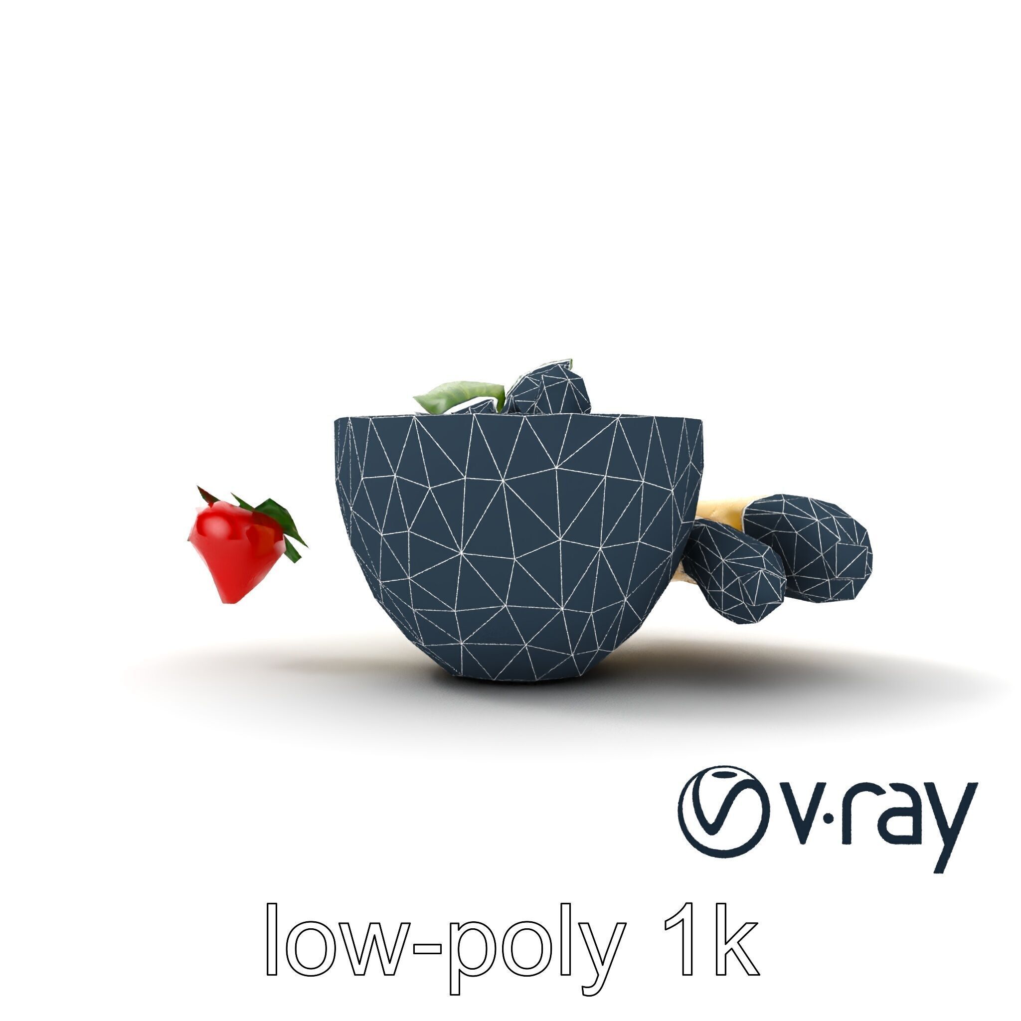 Tropical Smoothie Bowl 3D model pack Low-poly 3D model_22