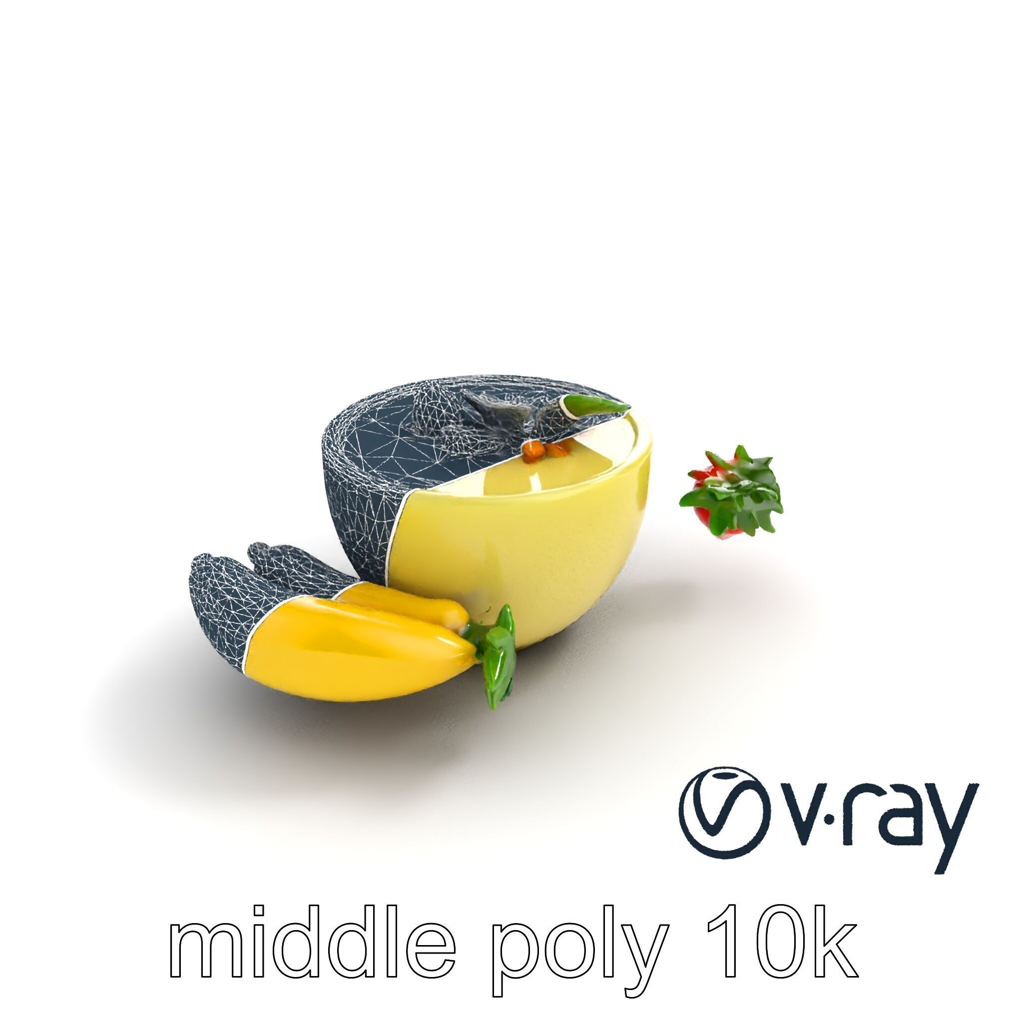 Tropical Smoothie Bowl 3D model pack Low-poly 3D model_27