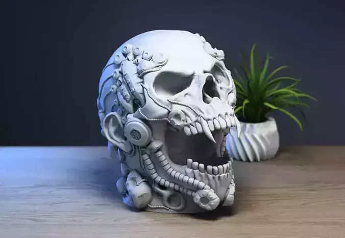 Robot Skull Headphone Stand