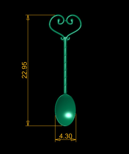 FANCY SPOON PENDANT 3D PRINTABLE MODEL  3D print model_4