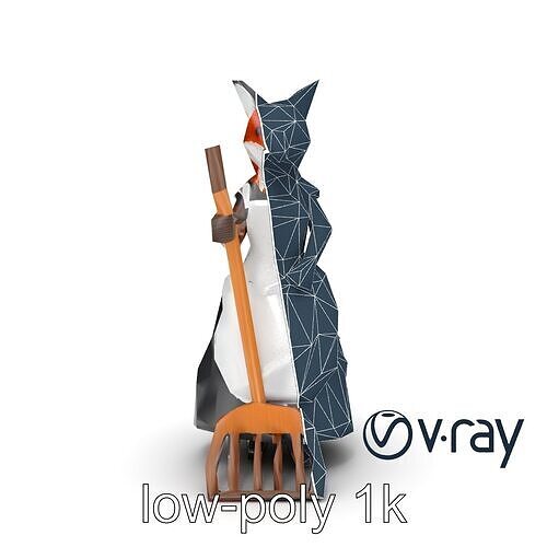 Fox Maid Character Model Pack Low-poly 3D model