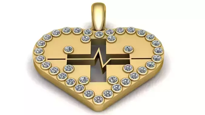 ADDITION  HEART PENDANT 3DC PRINTABLE MODEL 