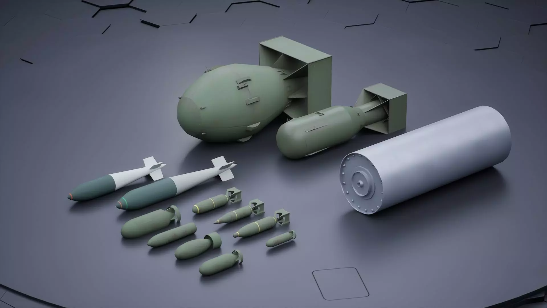 Aircraft Bomb Pack Low-poly 3D model