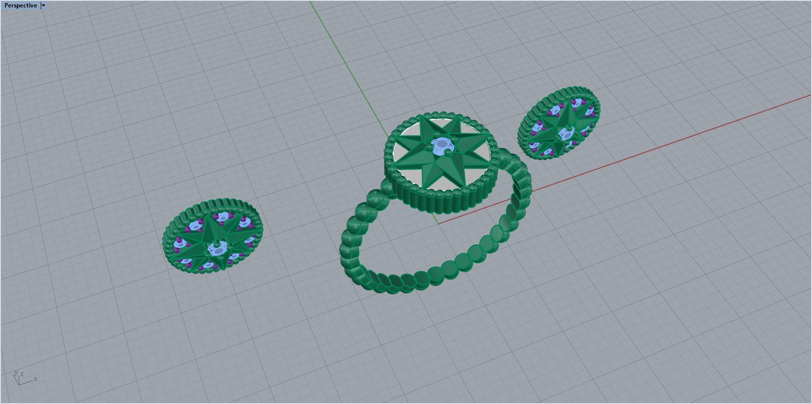 Ring and Earrings set 10777 3D print model_9