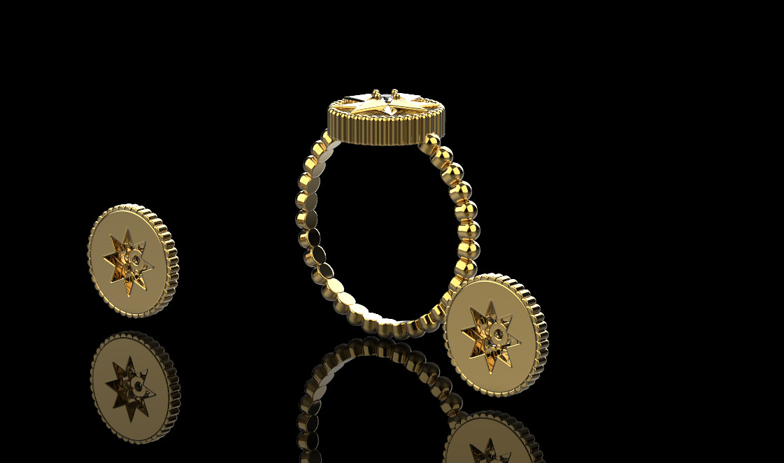 Ring and Earrings set 10777 3D print model_2