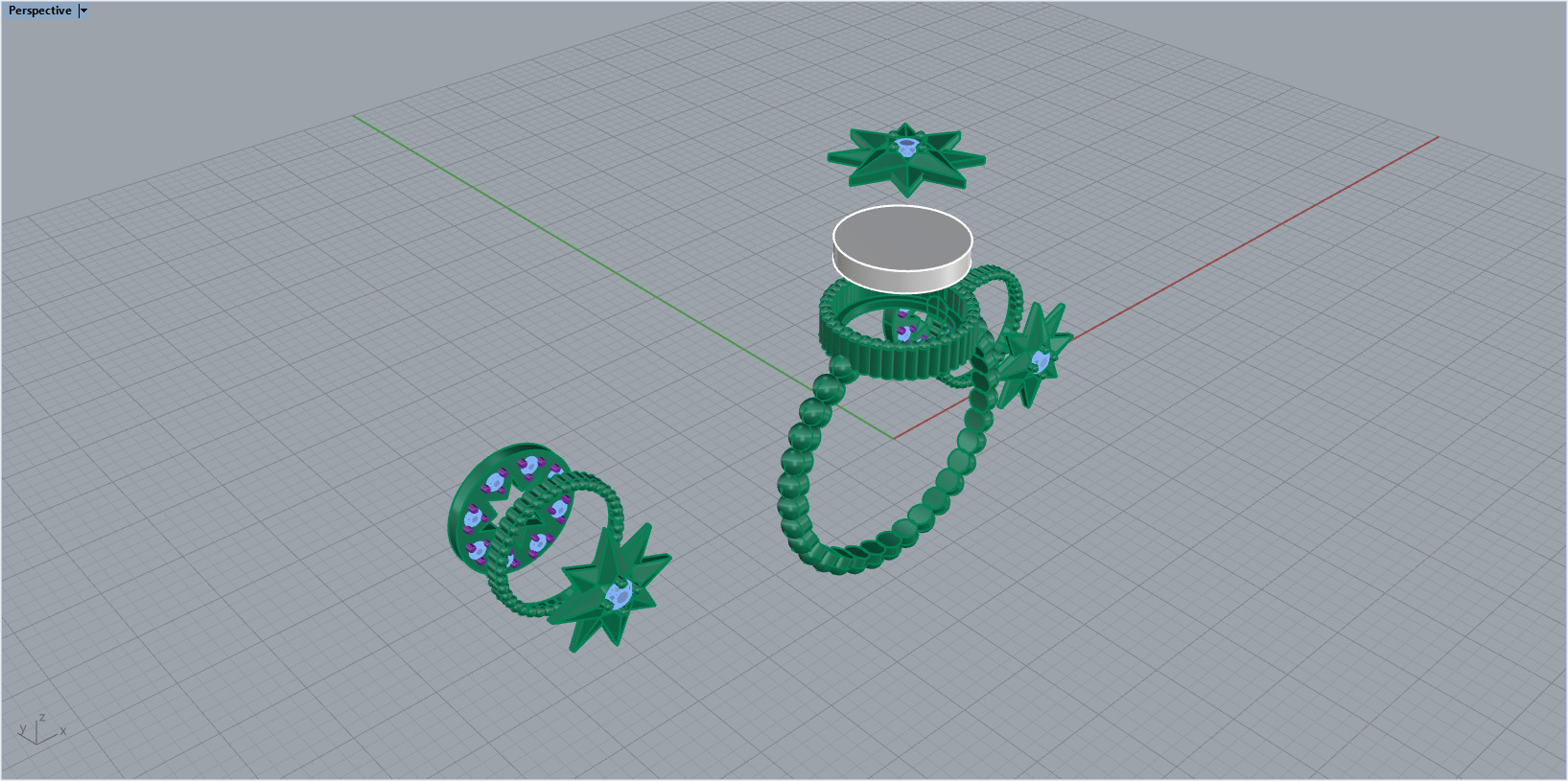 Ring and Earrings set 10777 3D print model_12