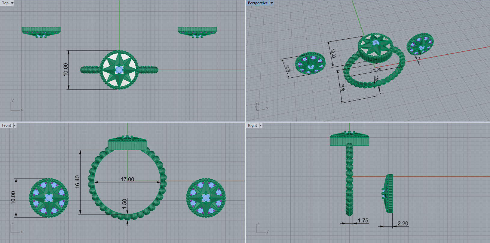 Ring and Earrings set 10777 3D print model_5