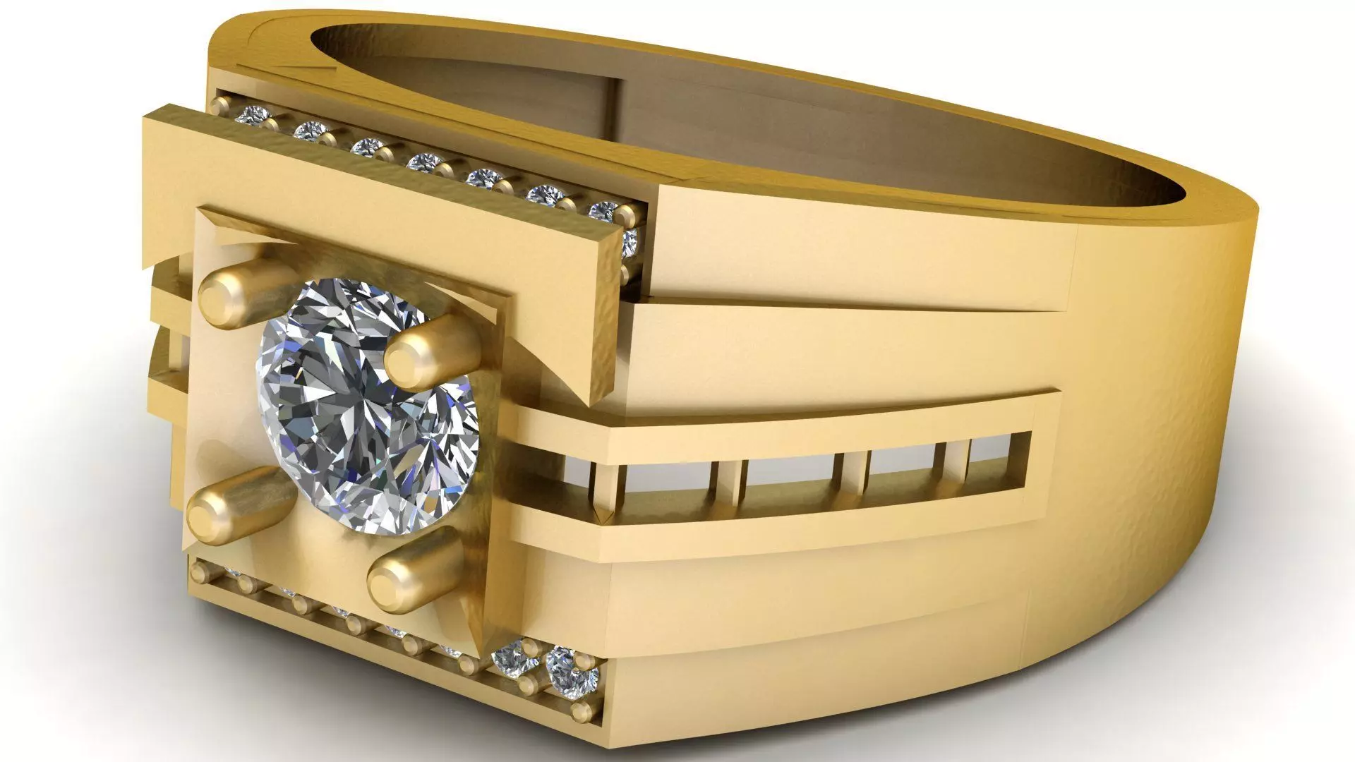 STYLISH ENGAGEMENT RING 3D PRITNABLE MODEL 3D print model