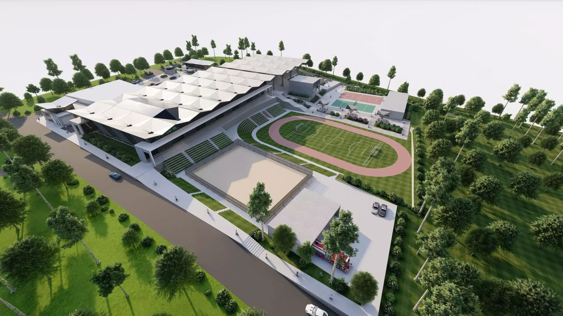 Stadium and sports complex-entertainment complex 3D model_0