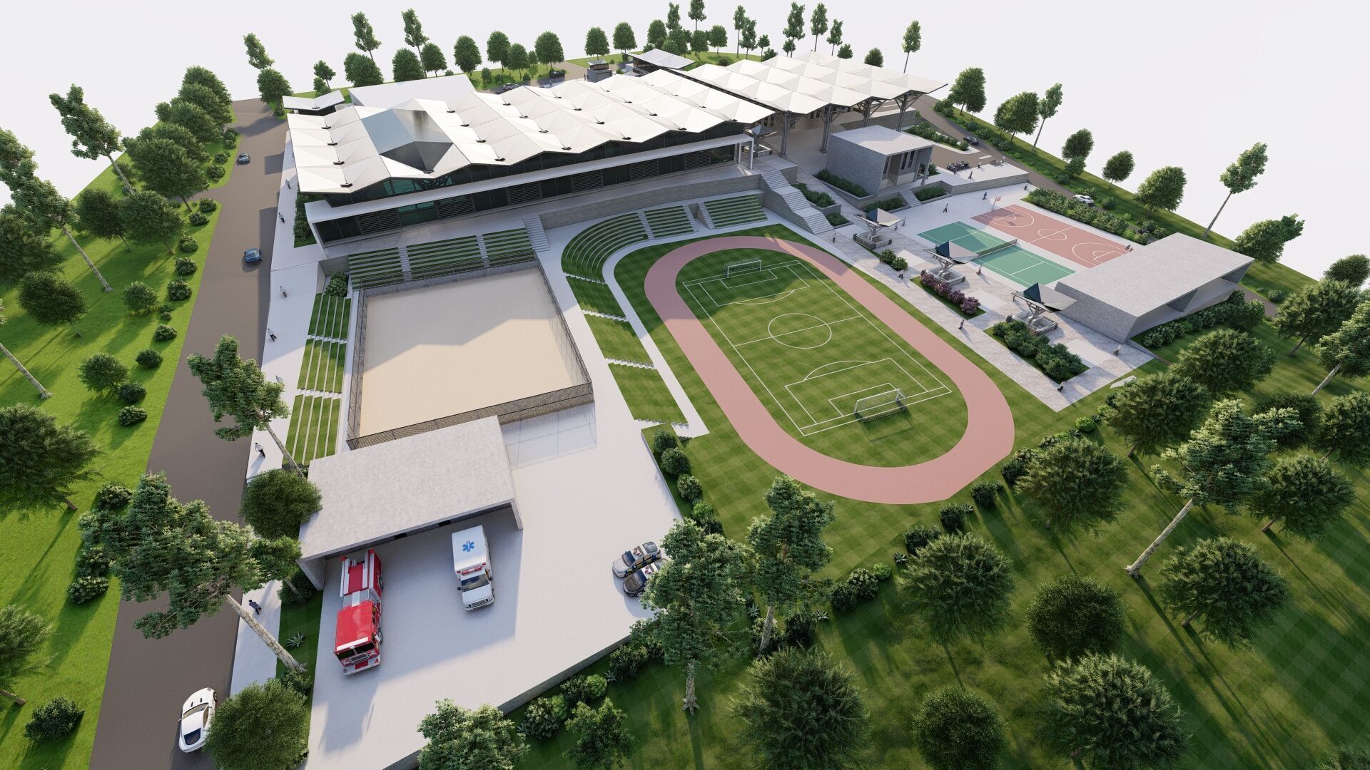 Stadium and sports complex-entertainment complex 3D model_9