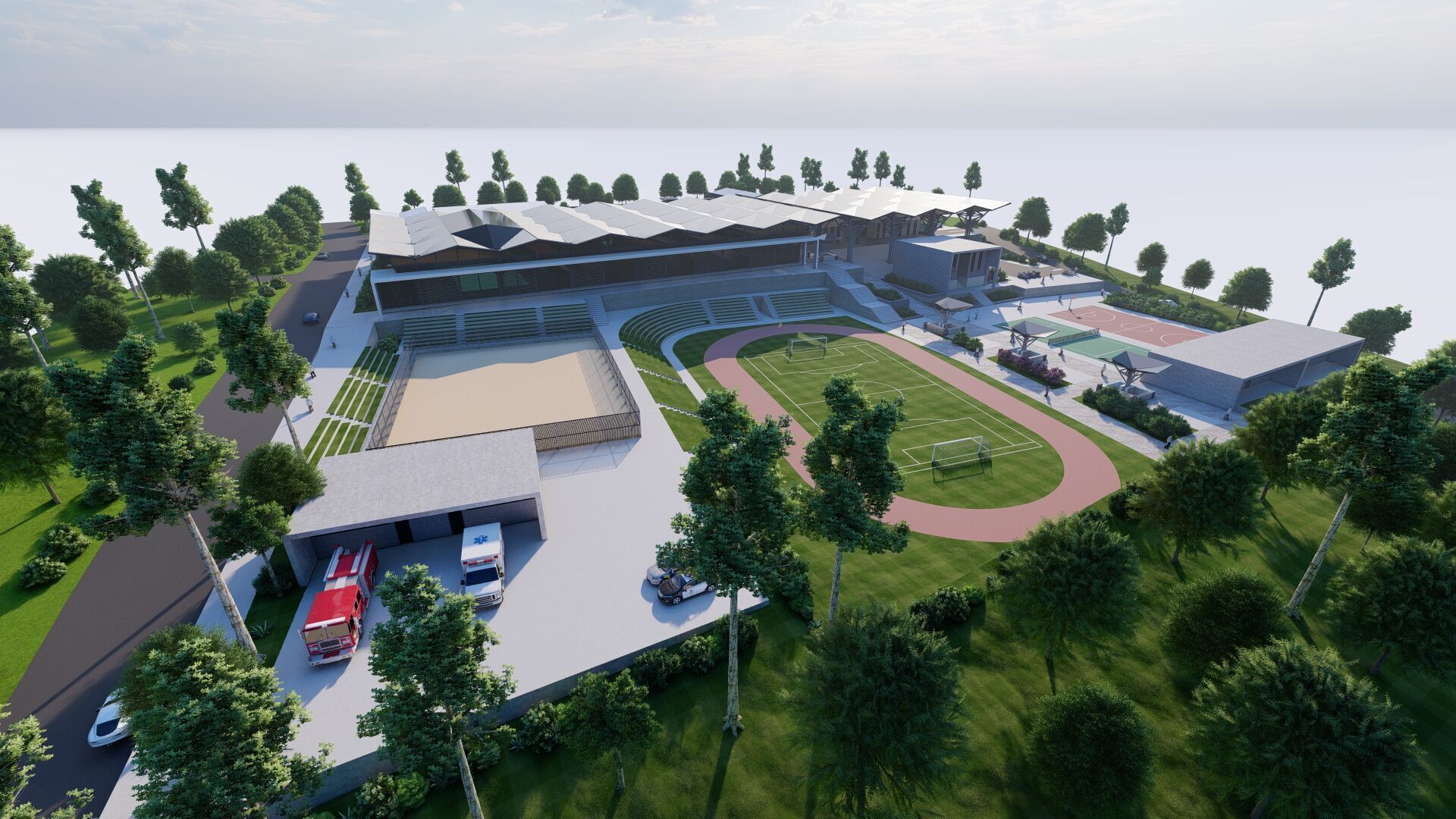 Stadium and sports complex-entertainment complex 3D model_2