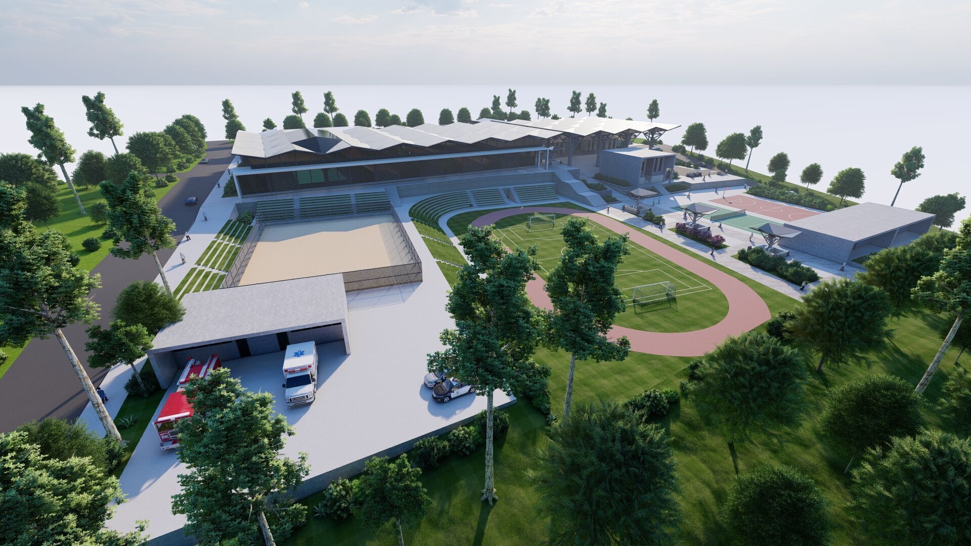 Stadium and sports complex-entertainment complex 3D model_12
