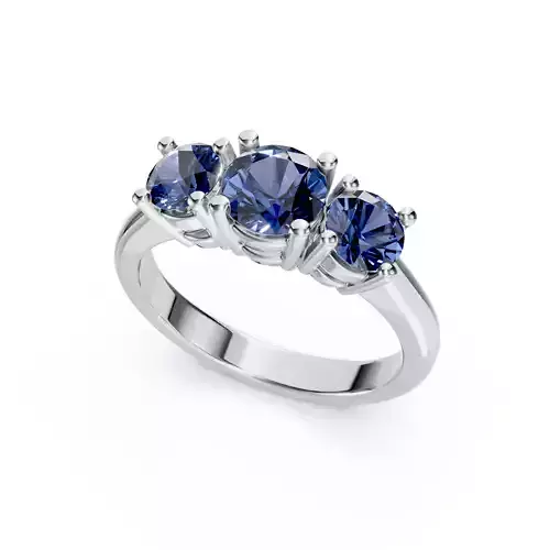 3 Stone Sapphire Ring