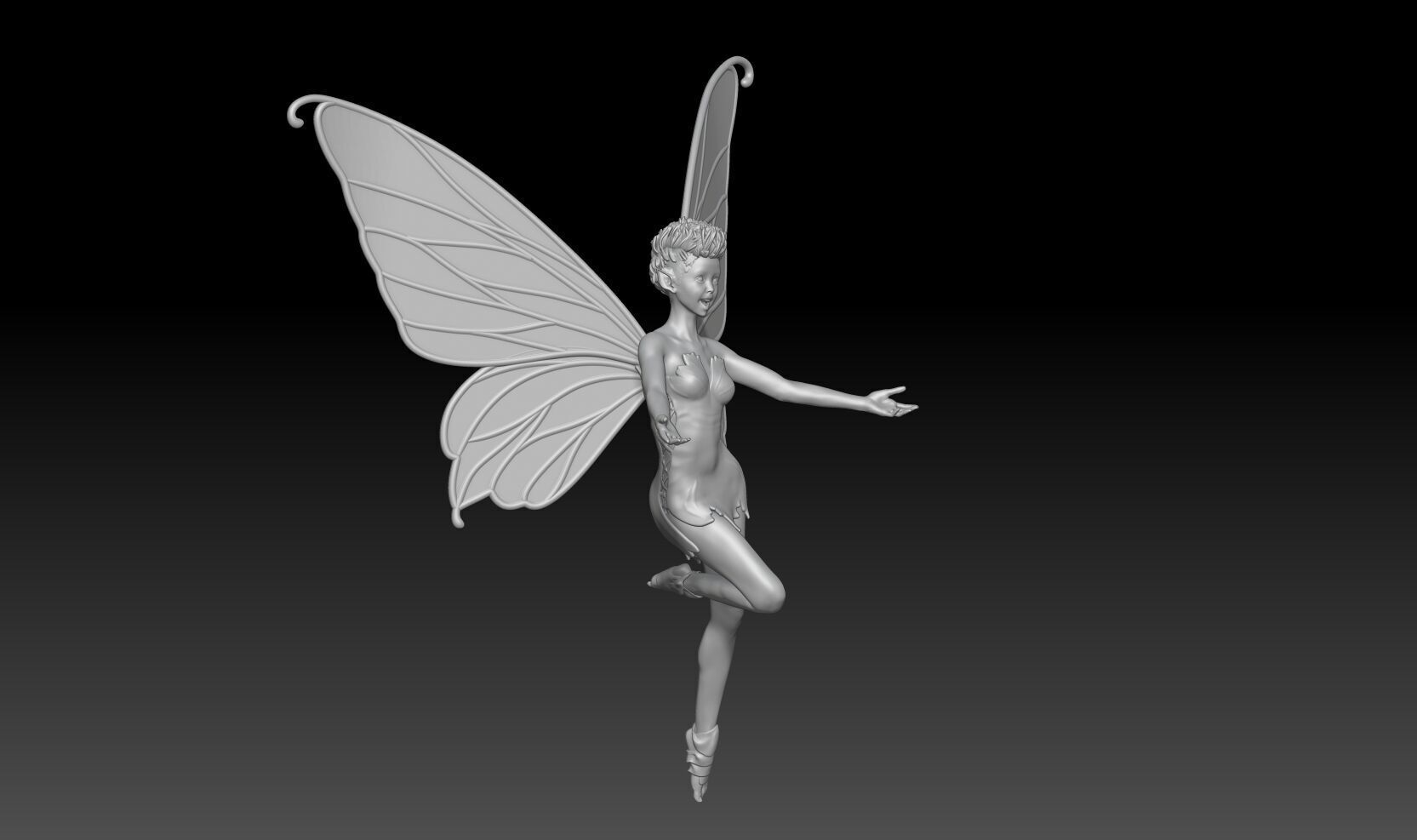 fairy girl 1 3D print model_3