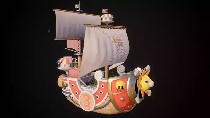 Thousand Sunny from One Piece Low-poly 3D model