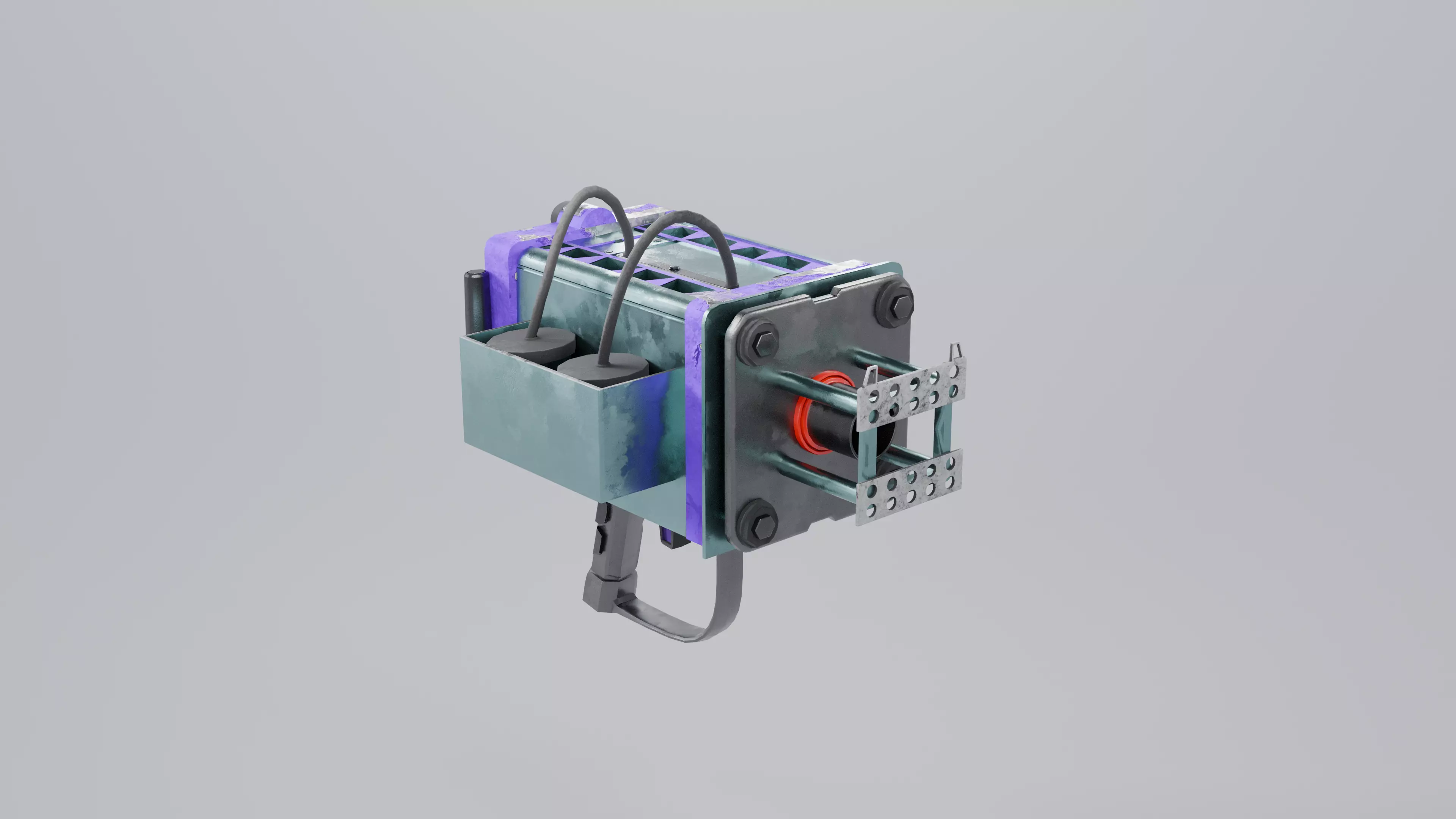 Futuristic Nail Pistol Low-poly 3D model