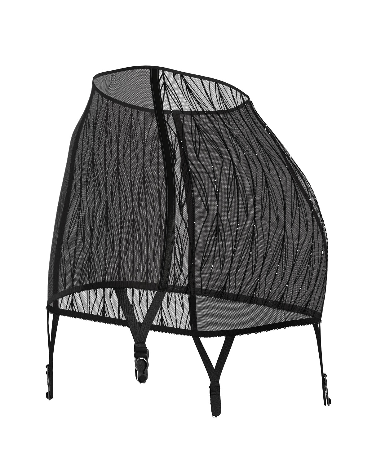 Women Lingerie Lace Garter Skirt 3D model_2