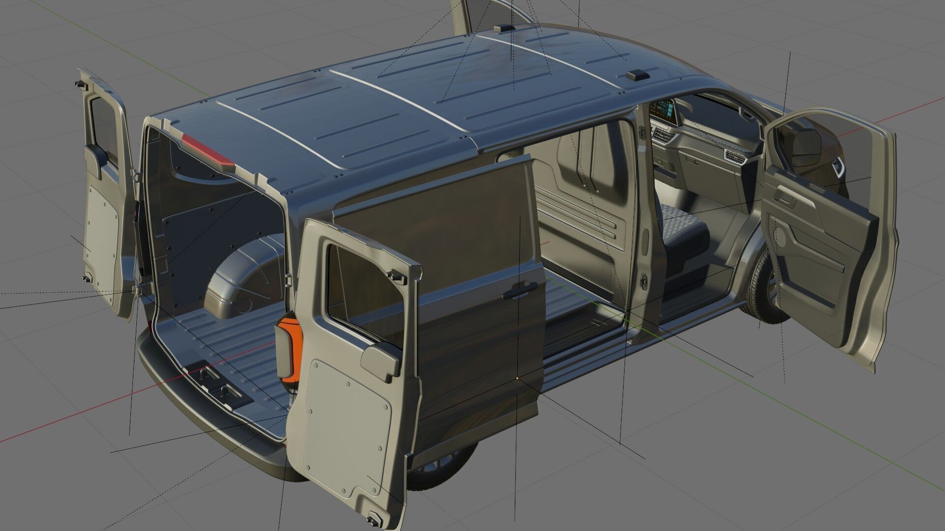 Volkswagen Transporter T7 Panel Van with interior 3D model_26