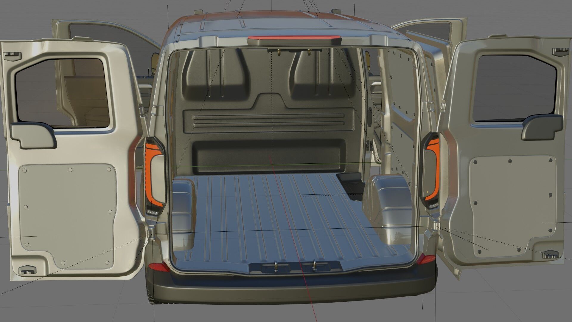 Volkswagen Transporter T7 Panel Van with interior 3D model_28