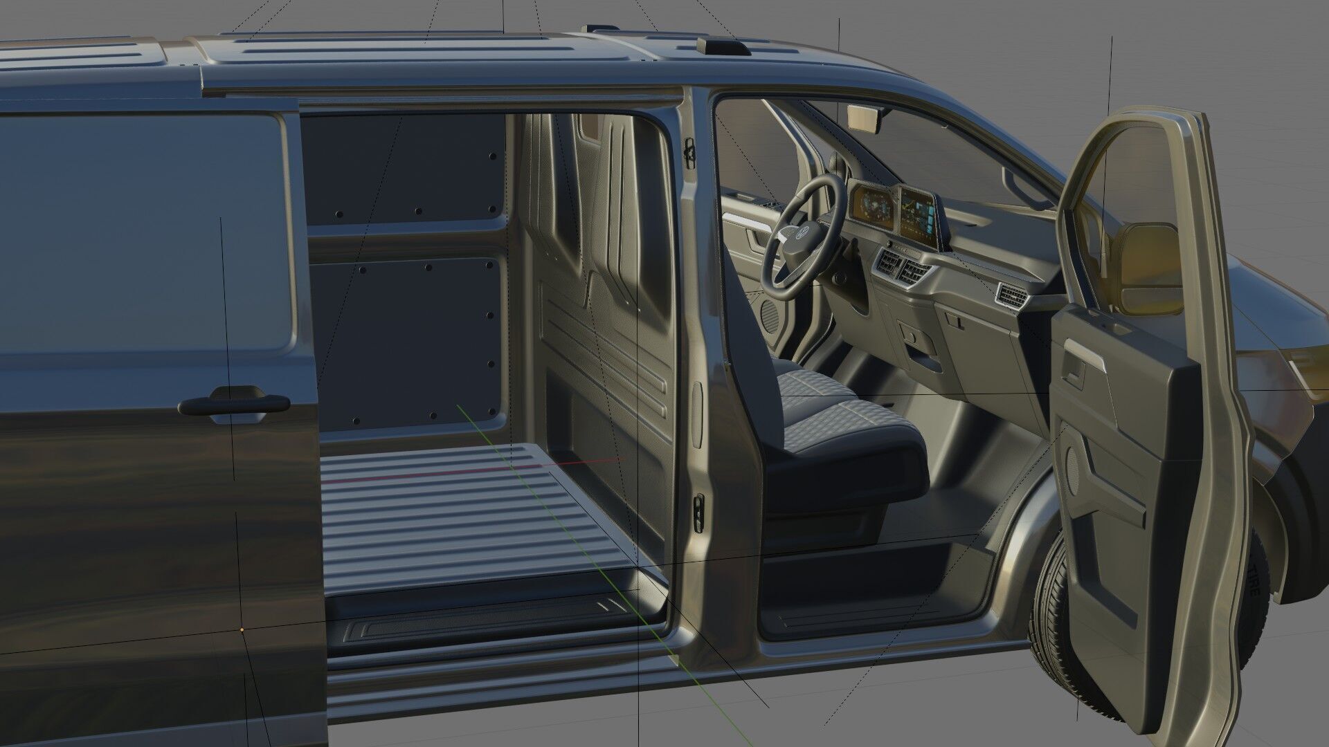 Volkswagen Transporter T7 Panel Van with interior 3D model_27