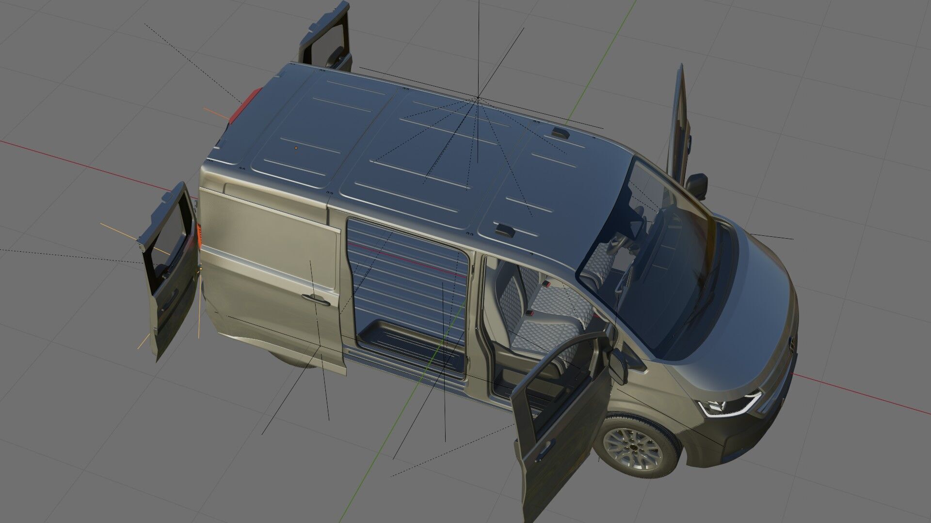 Volkswagen Transporter T7 Panel Van with interior 3D model_31