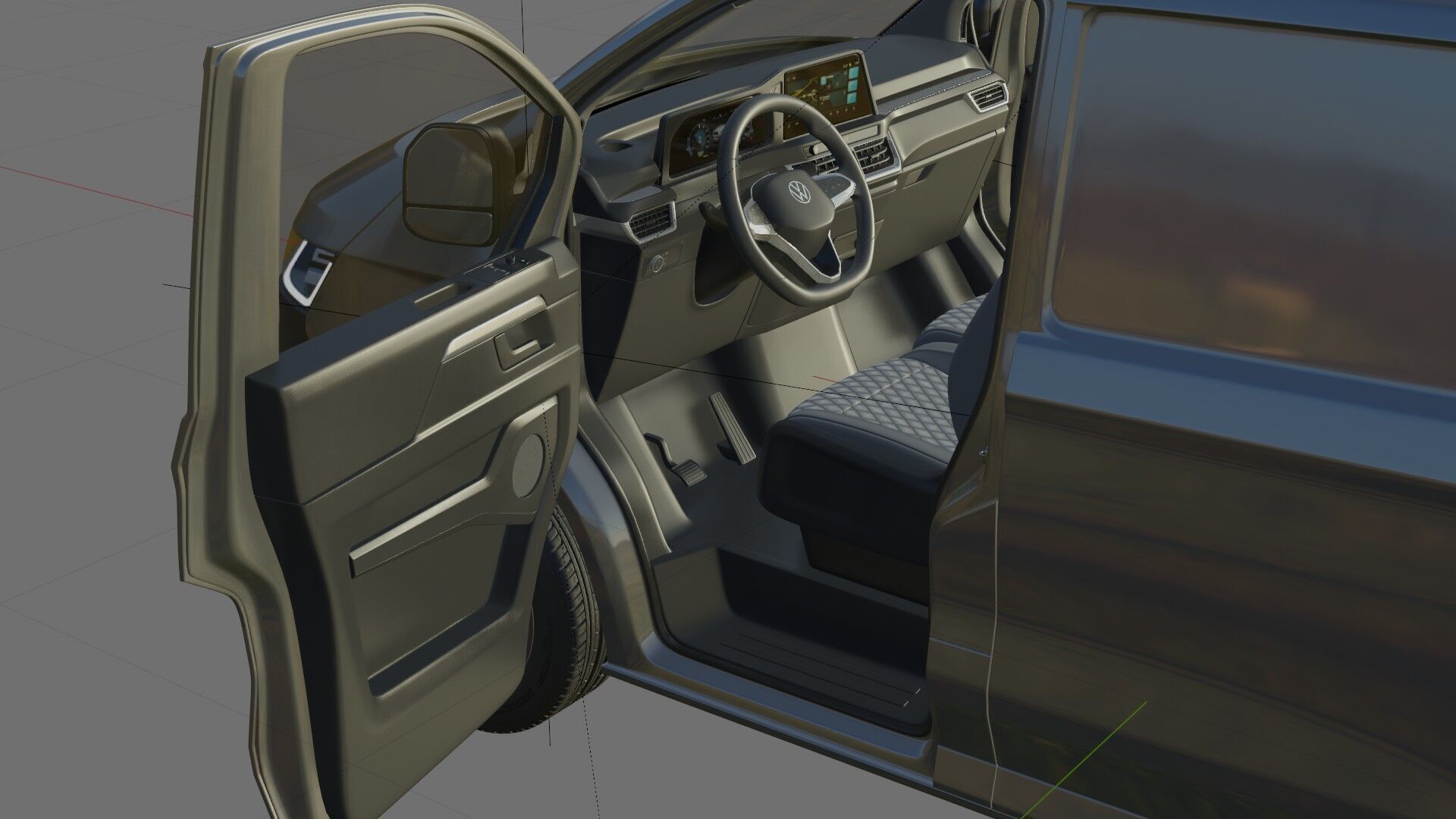 Volkswagen Transporter T7 Panel Van with interior 3D model_30