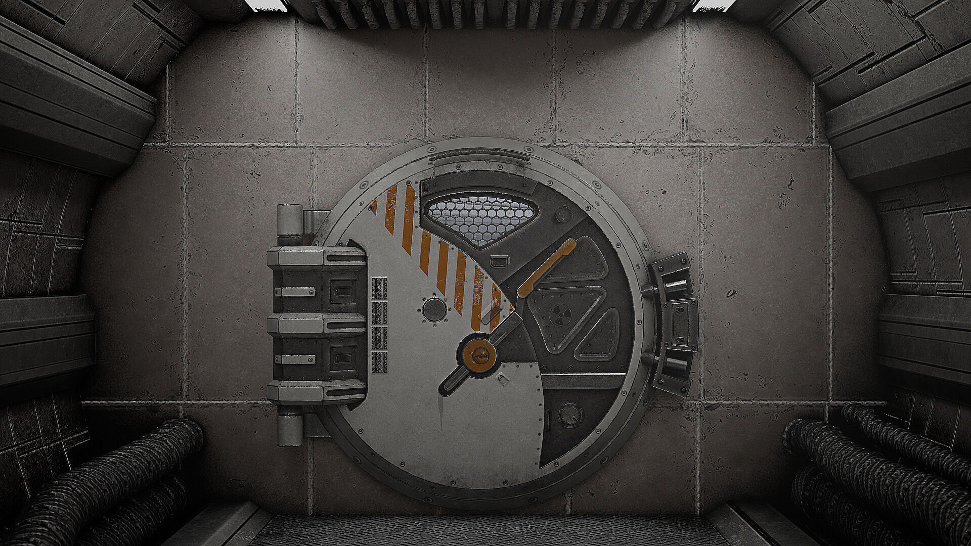 SciFi Bunker Door v5 Low-poly 3D model_2