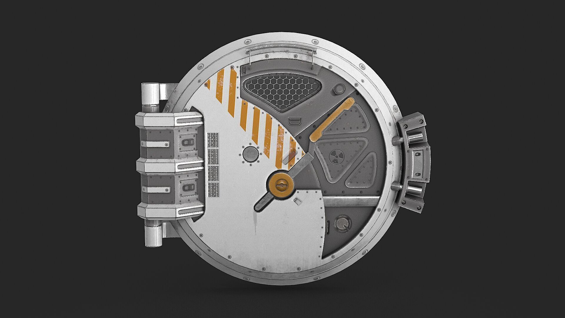 SciFi Bunker Door v5 Low-poly 3D model_12