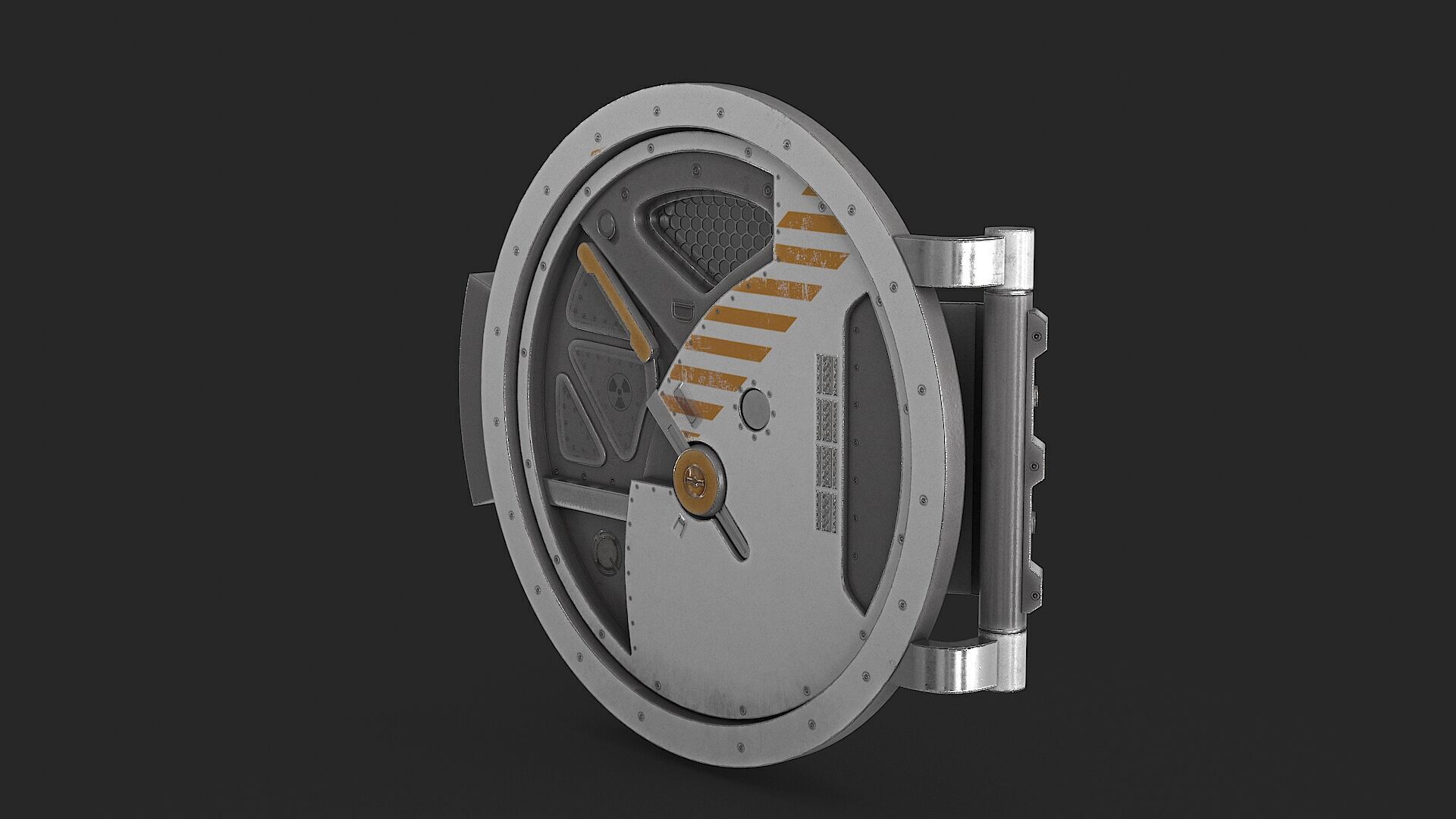 SciFi Bunker Door v5 Low-poly 3D model_16