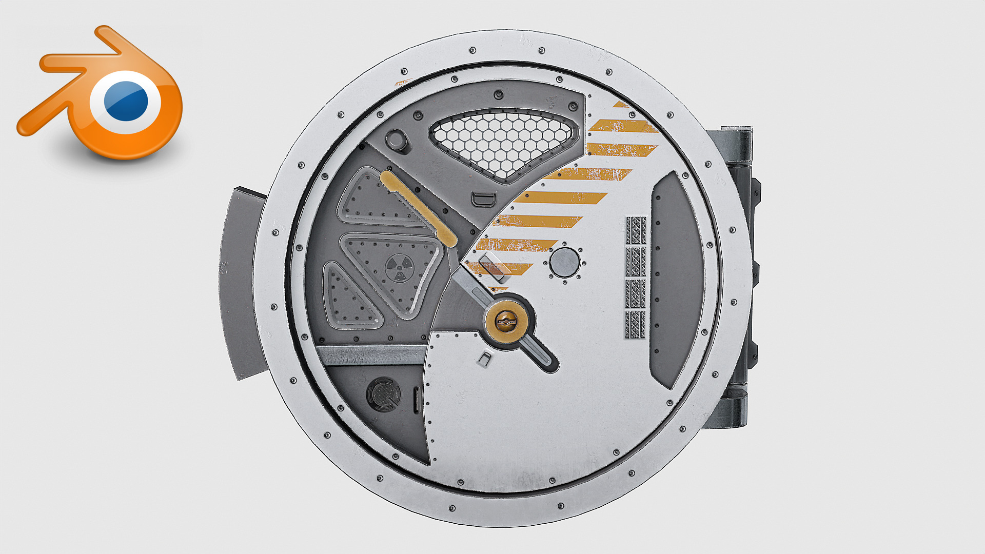 SciFi Bunker Door v5 Low-poly 3D model_11