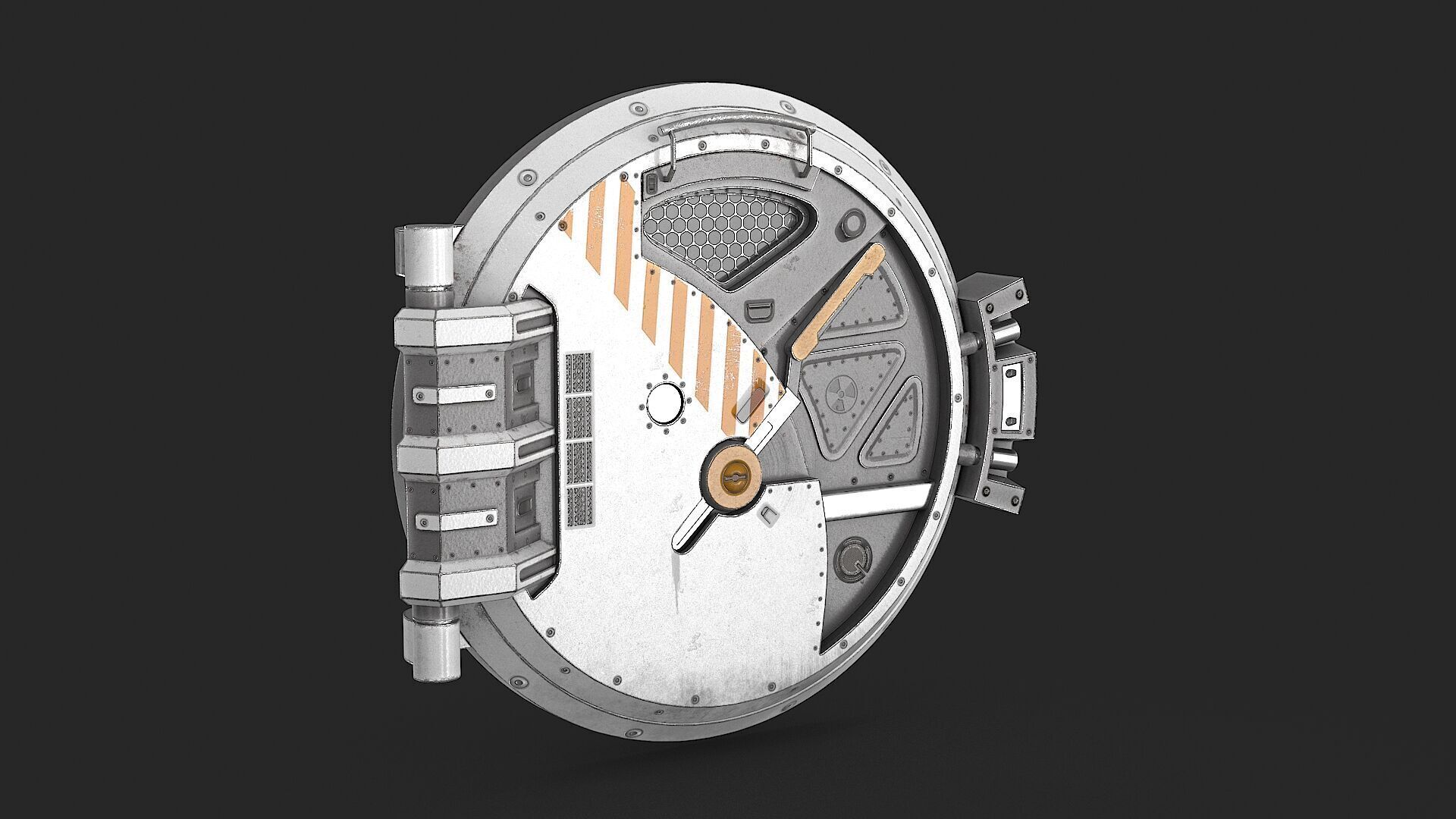 SciFi Bunker Door v5 Low-poly 3D model_13