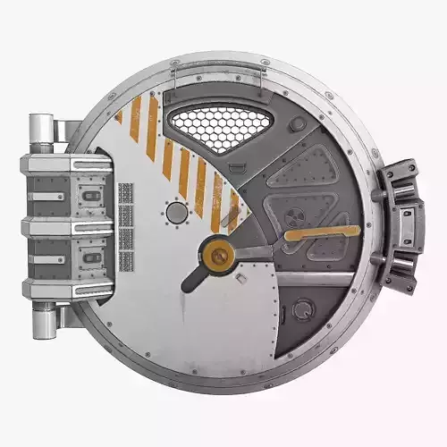 SciFi Bunker Door v5 Low-poly 3D model