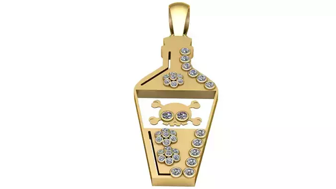 BOTTLE SKULL PENDANT 3D PRINTABLE MODEL 