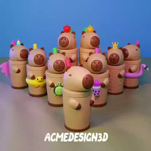 pack de vasos capybara carpincho 3D print model