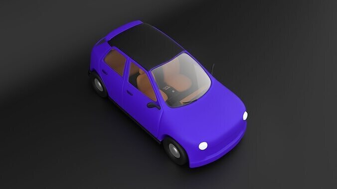 Stylized Cartoon Car Rigged 3D Model Low-poly 3D model