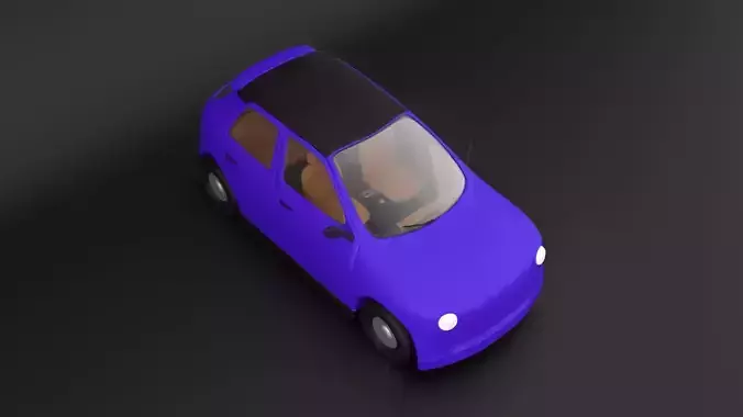 Stylized Cartoon Car Rigged 3D Model