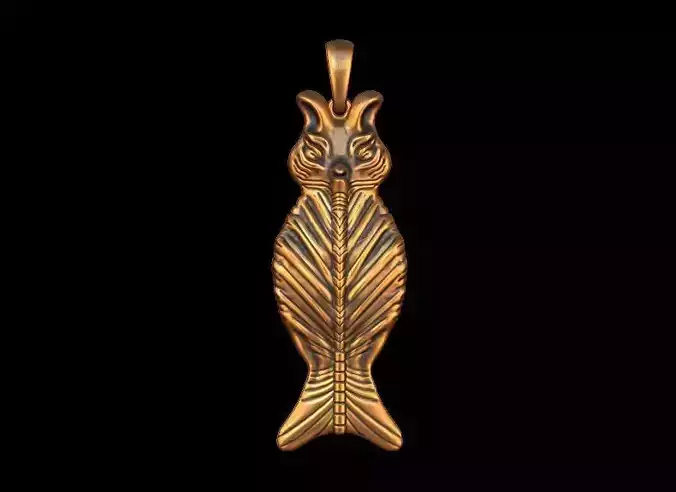 Cute Owl Charm Pendant 3D print model