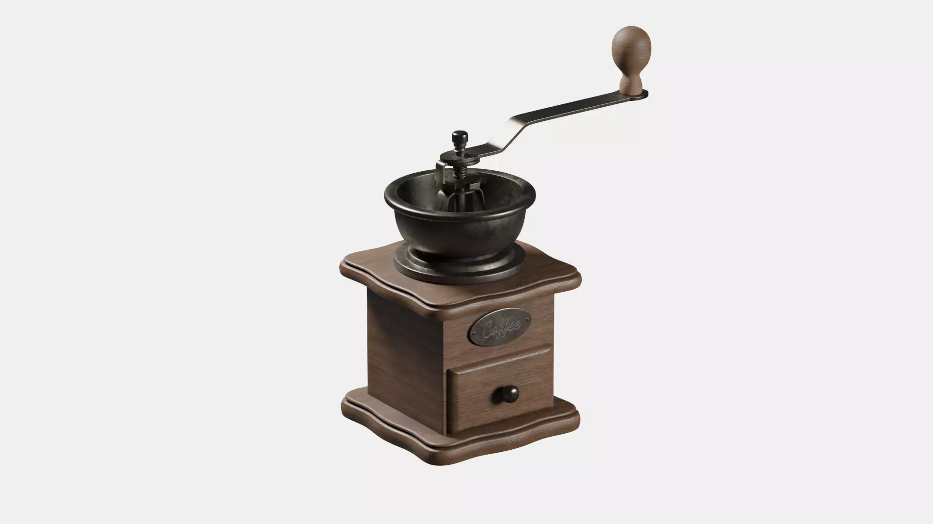 Vintage coffee grinder Low-poly 3D model
