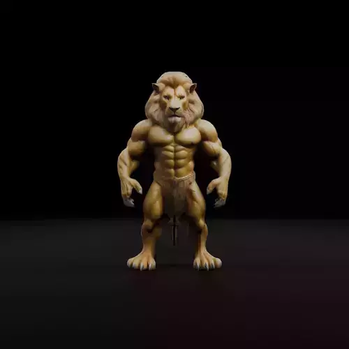 Anthropomorphic Rig-Ready Lion - Low Poly Game Asset Low-poly 3D model