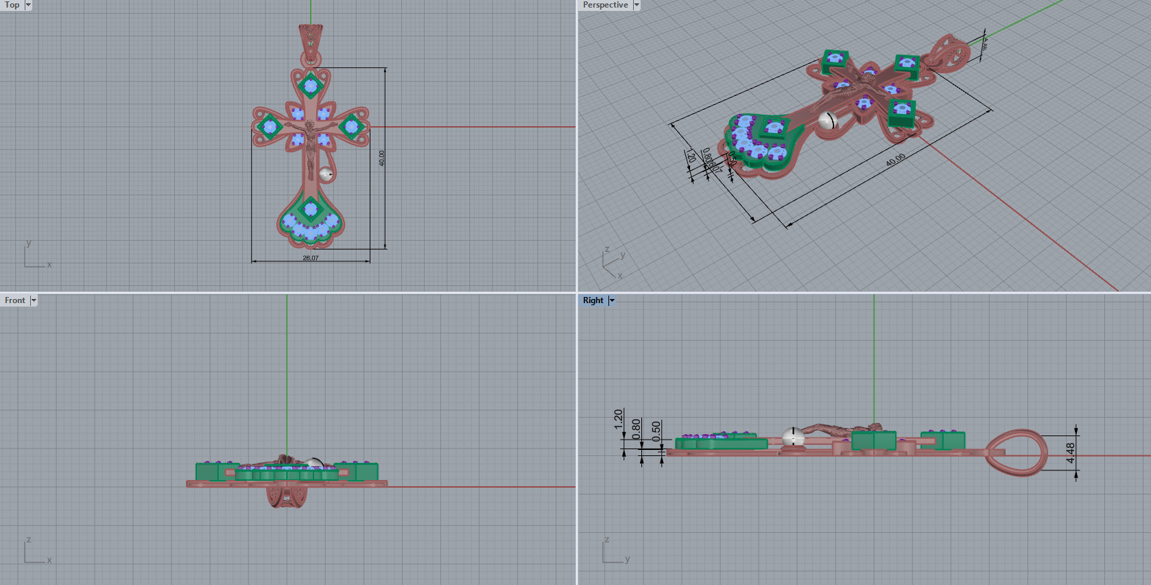 Cross Pendant 8957 3D print model_9