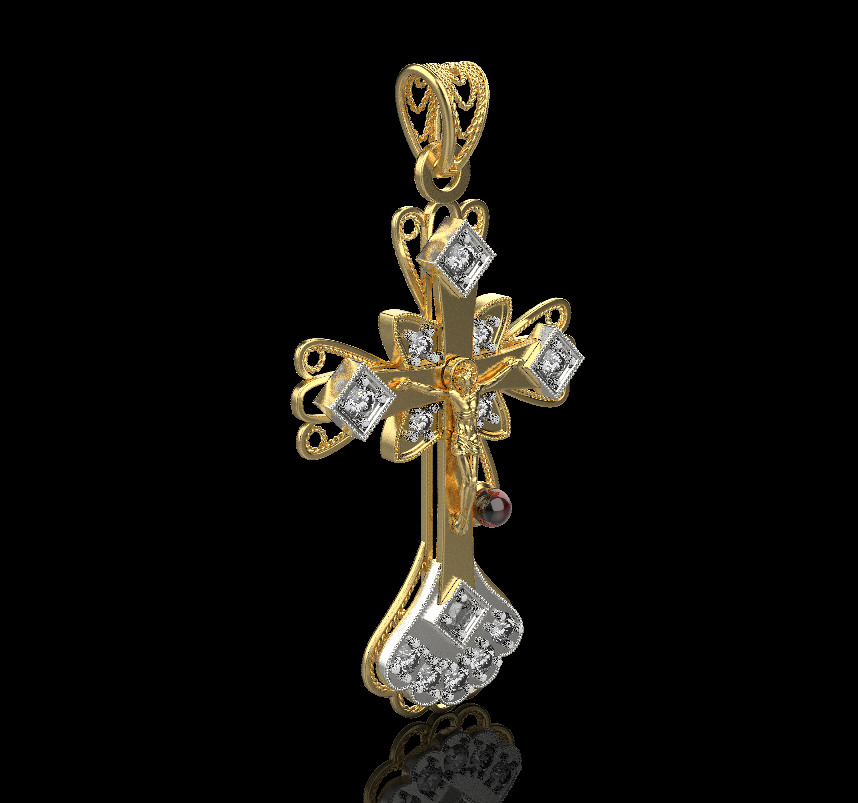 Cross Pendant 8957 3D print model_1