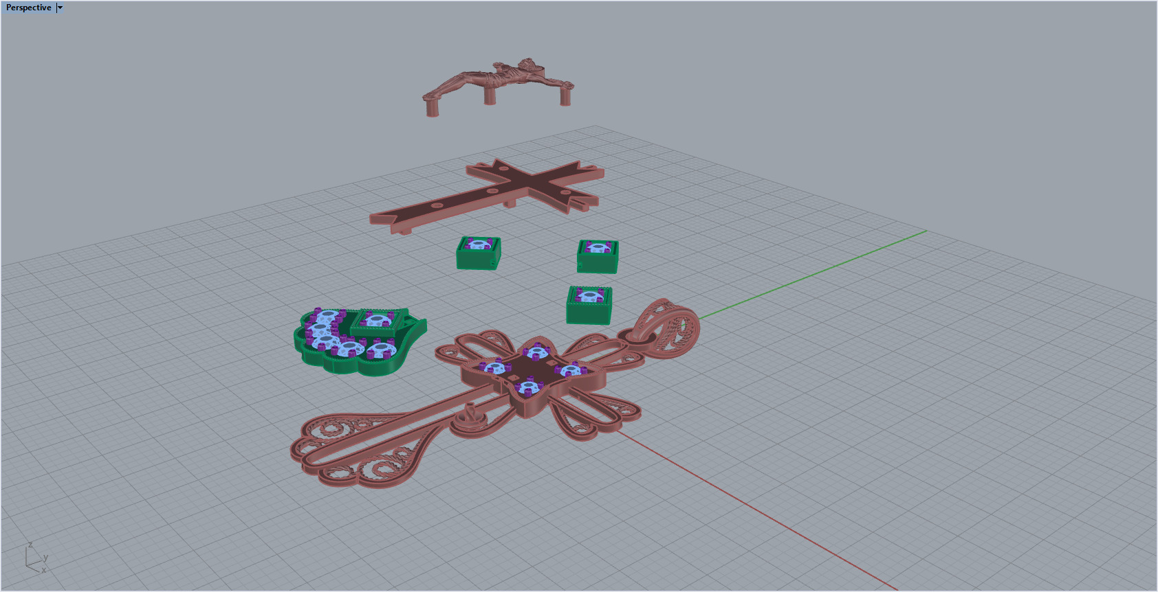 Cross Pendant 8957 3D print model_4