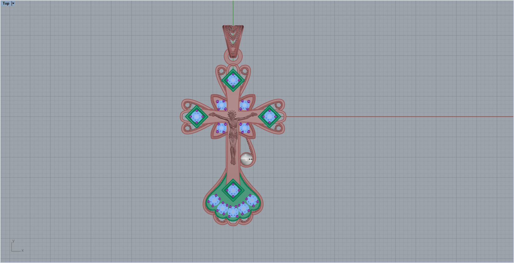 Cross Pendant 8957 3D print model_8
